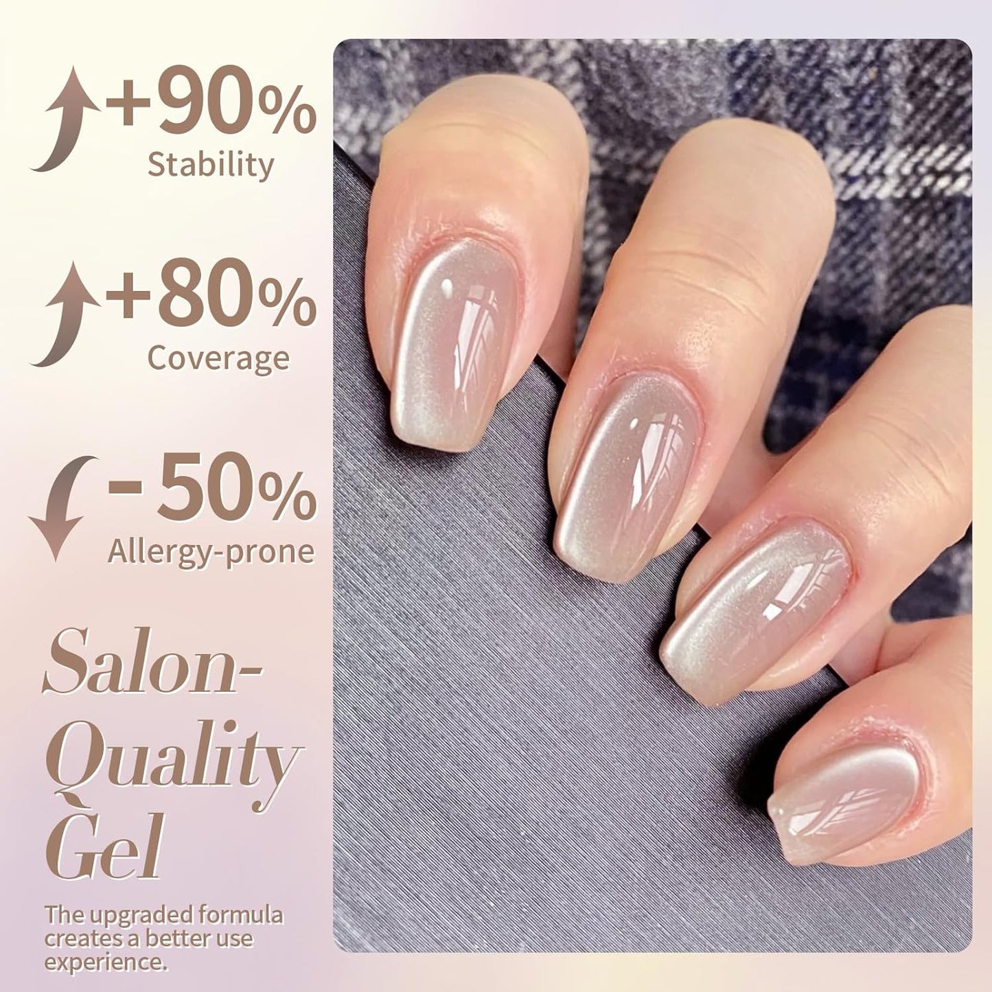 Born Pretty Cat Magnetic Eye Gel Nail Polish, Nude Moonlight Cat Magnetic Gel, Glass Shiny Effect Nude Soak Off Nail Art Salon Manicure Home Gift 15ml-Velvo Beauty