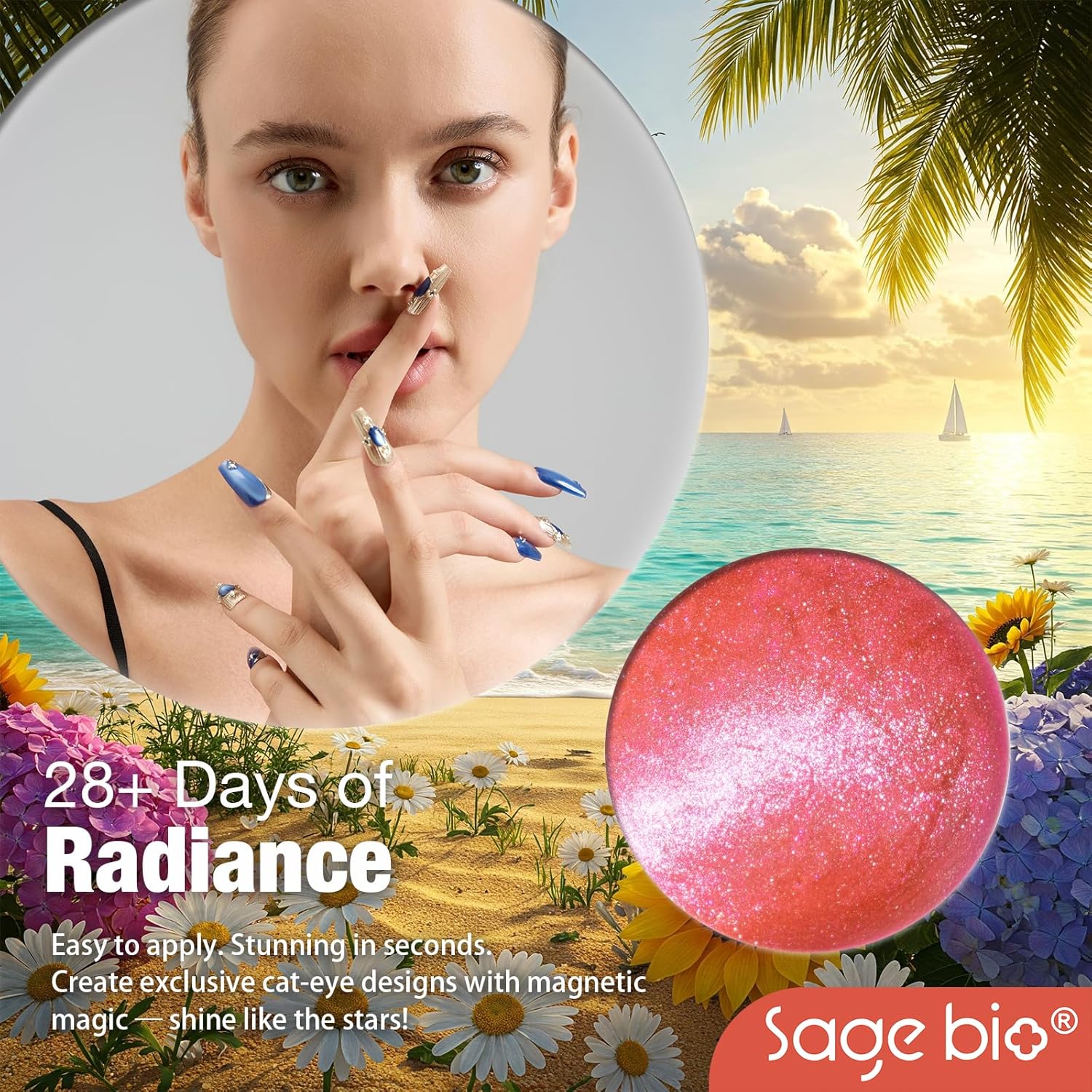 Cat Eye Gel Nail Polish, 15ml Magnetic Gel, High-Gloss Finish, Long-Lasting, DIY Manicure Kit with Magnet Stick, Stunning 3D Magnetic Effect, 02-Velvo Beauty