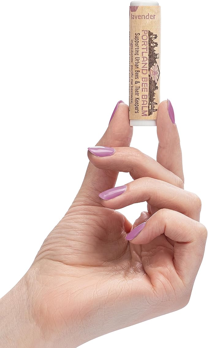 Portland Bee Balm All Natural Handmade Beeswax Based Lip Balm, Lavender 1 Count-Velvo Beauty