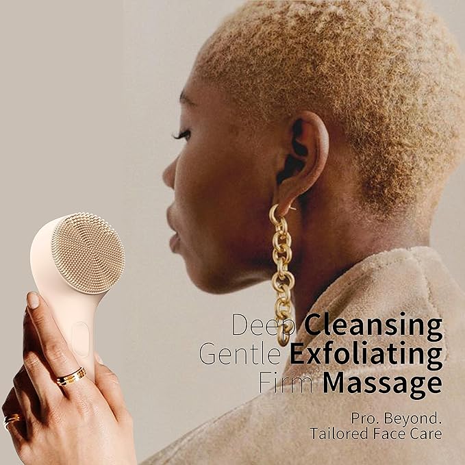 Silicone Face Scrubber, NågraCoola CLIE 2.0 Facial Cleansing Brush, Rechargeable, Waterproof Face Scrub Brush for Cleansing, Exfoliating, Massaging, Electric Facial Exfoliator for Women and Men - Oat-Velvo Beauty