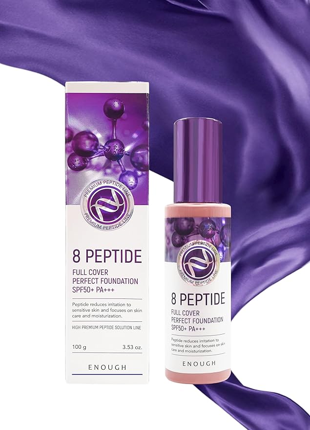 Enough 8 Peptide, Full Cover Perfect Foundation, SPF 50+ PA+++, 23, 3.53 oz (100 g)-Velvo Beauty