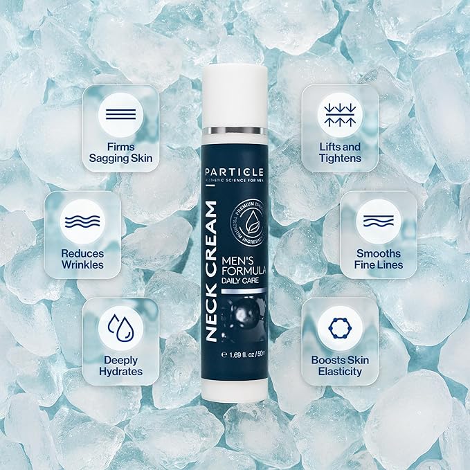 Particle Neck Cream for Men - Firming Cream, Lift and Moisturize The | Use on Saggy Skin or Turkey Anti Aging Triple Action with Collagen, Hyaluronic Acid, Retinol, 1 pack, 1.7 Fl Oz-Velvo Beauty