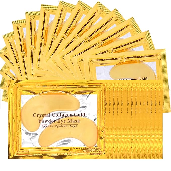 30 PCS Under Eye Collagen Patches,Crystal Pink Collagen Lip Masks，Gold Moisturizing Under Eye Mask，moisturizing skin, anti-chapping and anti-aging.…-Velvo Beauty