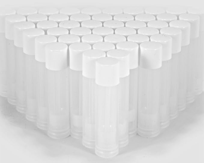 Vivaplex 50, Clear, Empty, 5.5 ml Lip Balm Tubes with White Caps-Velvo Beauty