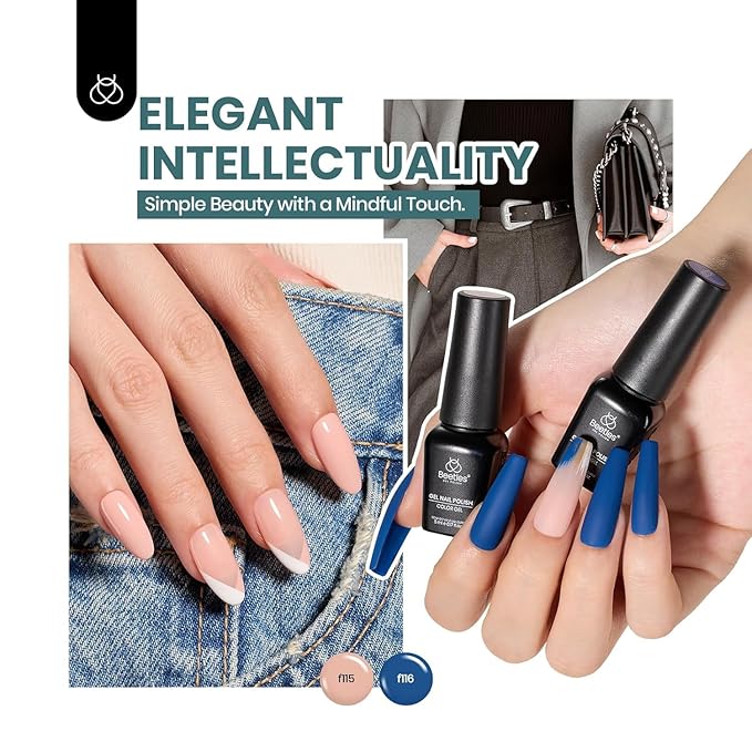 Beetles Gel Nail Polish Set, 60 Colors Fall Uv Gel Polish Kit Jelly Brown Glitter Nude Pink White Red Blue Green Color Nail Polish Base &Glossy Matte Top Coat Gift for Her Women-Velvo Beauty