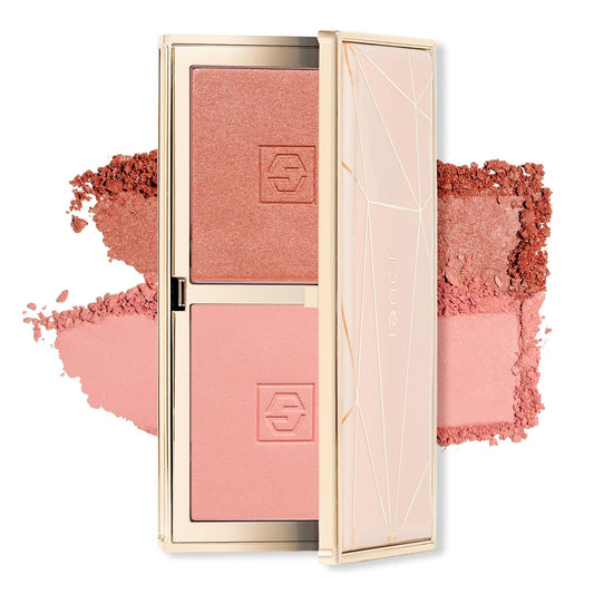 Jouer Blush Bouquet Duo 2 Shade Blush Palette High Pigment Powder Natural Flush Beauty Cosmetics Vitamin E Talc-Free Paraben, Gluten & Cruelty Free-Velvo Beauty