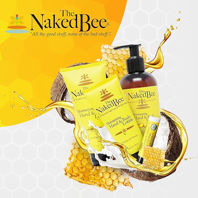 The Naked Bee Lip Balm in Orange Blossom Honey, Grapefruit Blossom Honey, and Pomegranate & Honey, 0.15 oz, 3 Pack-Velvo Beauty