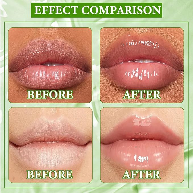 Lip Plumper Set,Lip Plumper Oil Gloss Moisturizing Lip Plumper Lip Care Serum,Hydrating Plump Gloss Reduce Fine Lines,Lip Plumper for Day & Night Use Set C（3Pcs）-Velvo Beauty