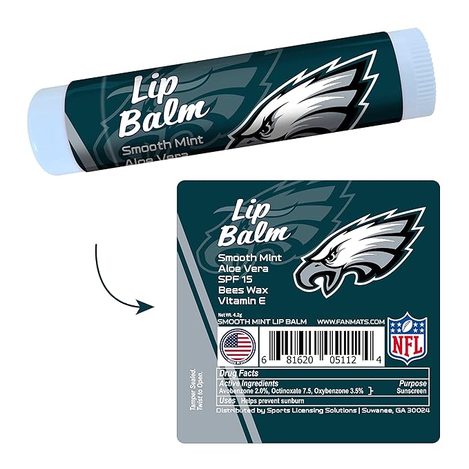 FANMATS 34728 Philadelphia Eagles Smooth Mint SPF 15 Lip Balm-Velvo Beauty