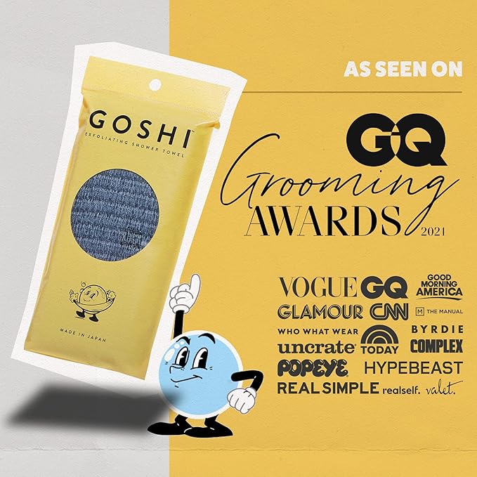 GOSHI Exfoliating Shower Towel - Rip-Resistant Exfoliating Washcloth for All Skin Types - Made in Japan-Velvo Beauty