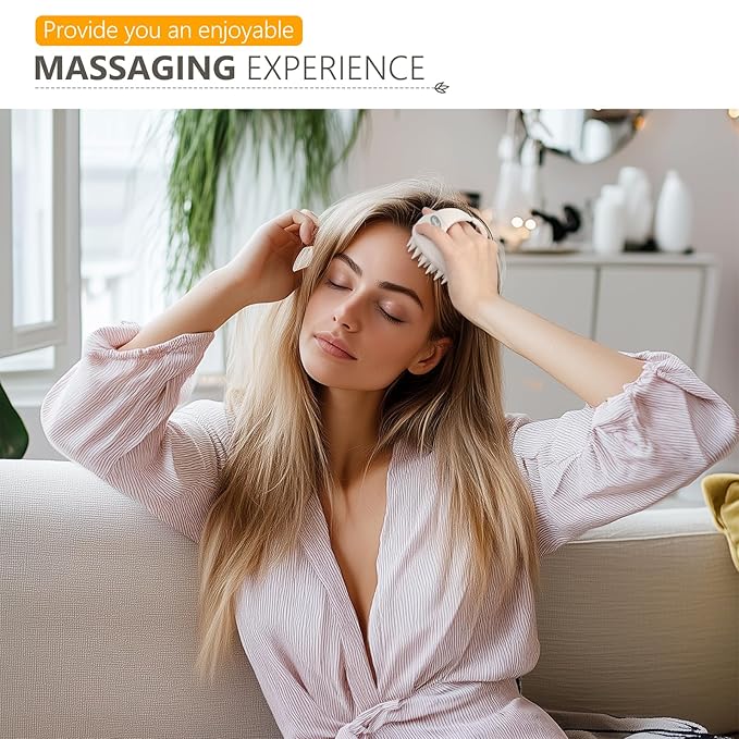 Sndyi Soft Silicone Scalp Massager for Dandruff Removal and Hair Growth - Wet Dry Scalp Exfoliator Brush for Scalp Care - Beige-Velvo Beauty