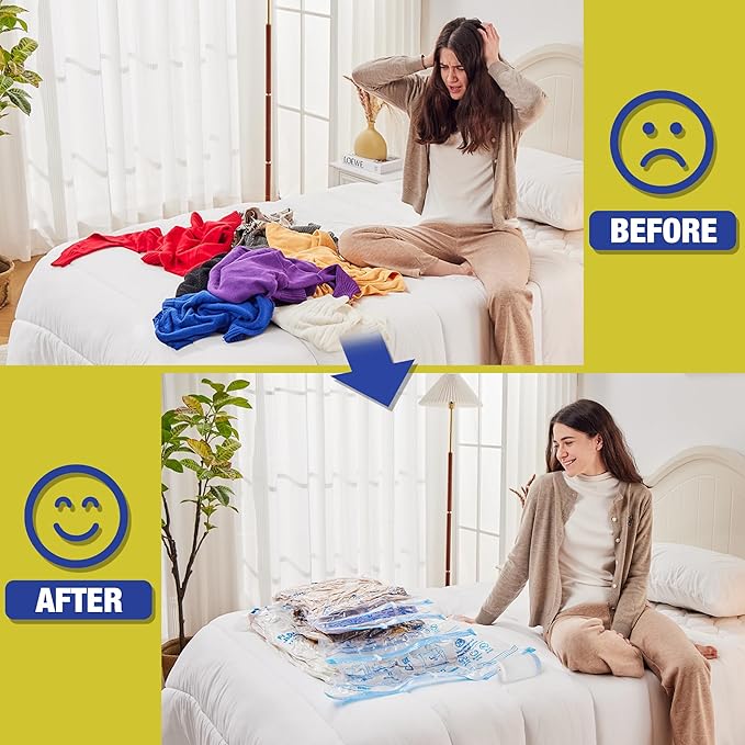 Travel Vacuum Bags with Electric Pump for Luggage and Suitcase, Vacuum Seal Compression Packing Bags for Clothes Clothing, Combo 18 Pack-Velvo Beauty