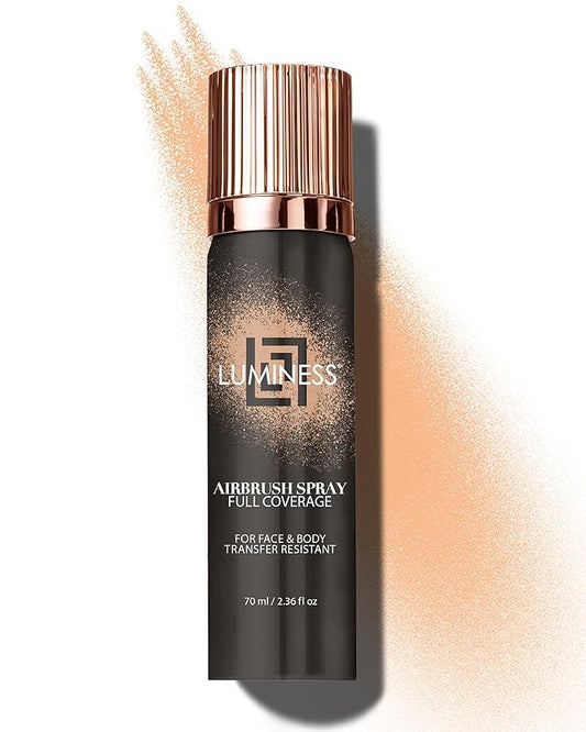 LUMINESS Spray Airbrush Foundation Makeup, Shade 030 - Lightweight, Full Coverage Foundation for Face, Neck & Body - Water-Based Concealer for Seamless Blending, Natural-Looking Finish, 2.36 fl oz-Velvo Beauty