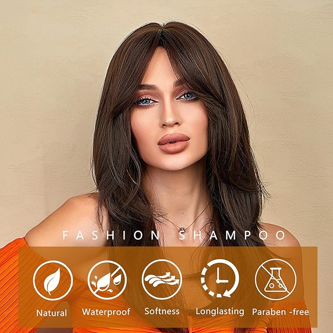 Chestnut Brown Hair Dye Shampoo with Argan Oil for Men & Women, 3 in 1 Semi-Permanent Formula, 16.9 Fl oz - Easy to Use, Covers Gray Hair-Velvo Beauty