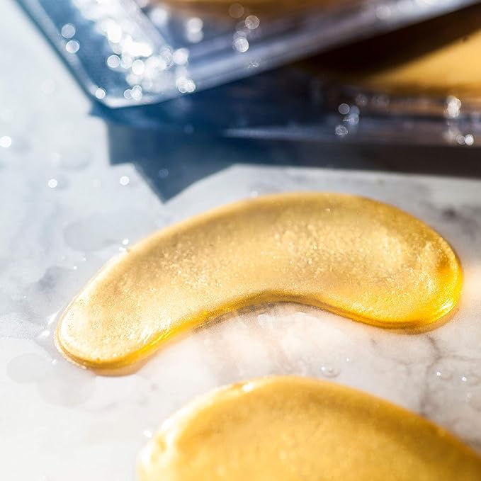 24k Gold Collagen Eye Mask: Hydrogel Under Eye Patches with Collagen & Hyaluronic Acid - Hydrating Under Eye Mask for Dark Circles, Puffy Eyes, & Under Eye Bags - Cooling Gel Treatment Pads - 15 Pairs-Velvo Beauty
