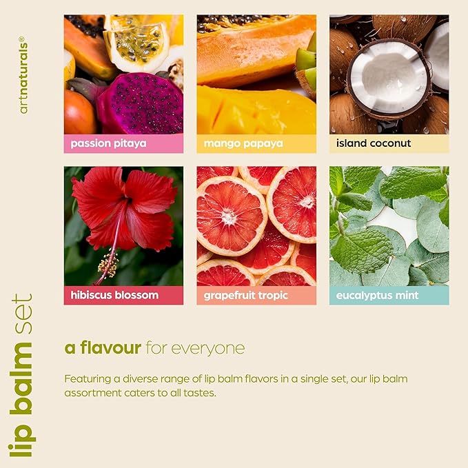 ArtNaturals Organic Beeswax Lip Balm Gift Set - Assorted Flavors with Aloe, Coconut & Jojoba Oils-Velvo Beauty