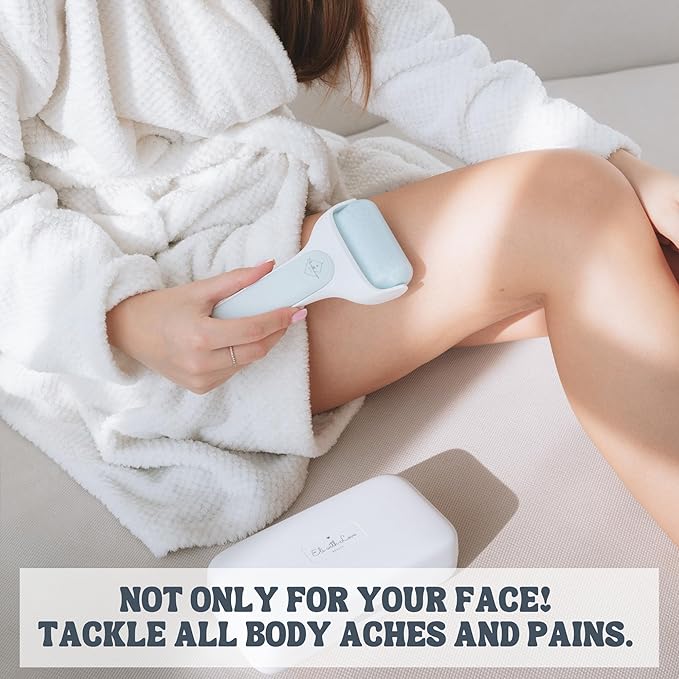 Facial Ice Roller for Face Premium with Carry Case and 2X Rollers for Long Lasting Cold - Eye Roller for Puffy Eyes & Cold Massage for Migraines (Ice Roller)-Velvo Beauty