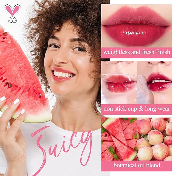 Lip Tint Stain Set, Korean Water Tint Lightweight Non-sticky, Waterproof Long Lasting Liquid Blush & Lip Stain, Transfer-Proof, Matte Finish Lip Color Makeup (juicy)-Velvo Beauty