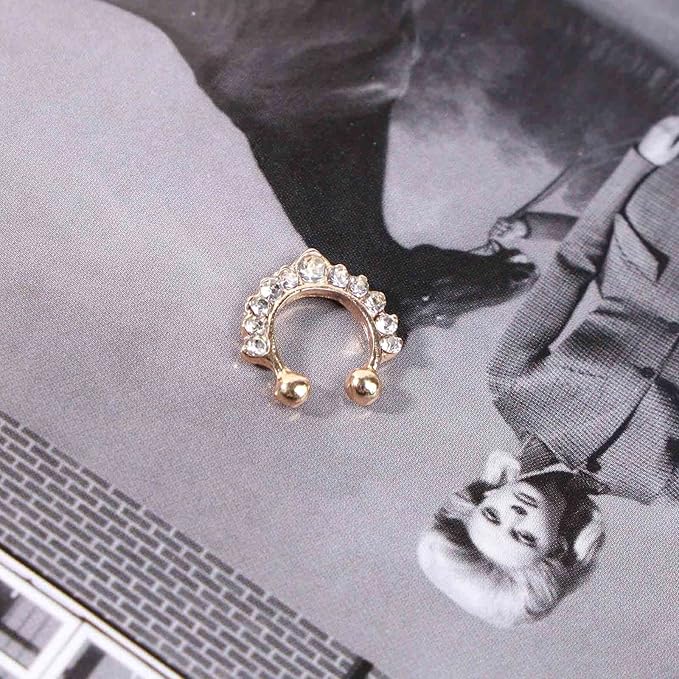 Boho Crystal Ear Cuff Earrings Gold Cz Pave Conch Ear Cuffs Earrings Rhinestone Hoop Cuff Earrings Non Pierced Earrings Jewelry for Women and Girls-Velvo Beauty