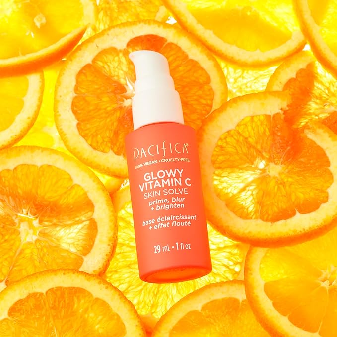 Pacifica Beauty Glow Baby Brightening Setting Mist & Glowy Vitamin C Skin Solve Set, Skincare, Suncare, SPF 45, UVA/UVB, Blue Light Protection, Primer, Vegan, 1.7 fl oz and 1 fl oz (Set of 2)-Velvo Beauty