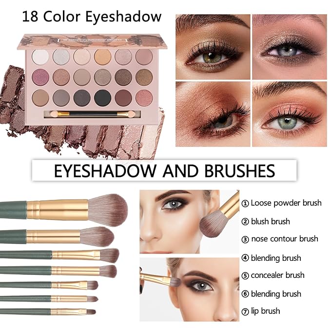 Makeup Sets for Teens Makeup Kit for Women Full Kit Makeup set Makeup Kit Eyeshadow Palette Foundation Mascara Contour Lipgloss Makeup Teenager Gift-Velvo Beauty