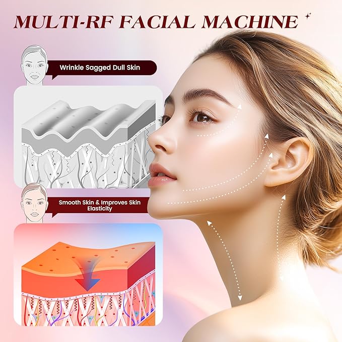 Microcurrent Facial Device, 3 Modes Red Light Therapy for Face and Neck, Skin Care Facial Massager Perfect Gifts for Women Men(Gold)-Velvo Beauty