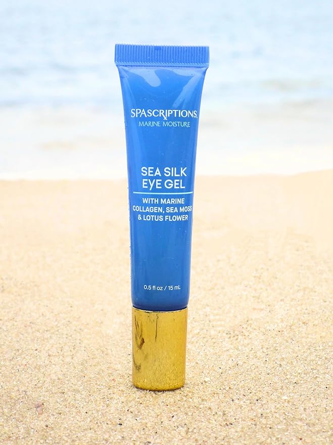 Spascriptions Marine Moisture Sea Silk Eye Gel, 0.5 fl oz (pack of 1), Under-Eye Gel Moisturizer with Natural Marine Collagen, Cruelty Free-Velvo Beauty