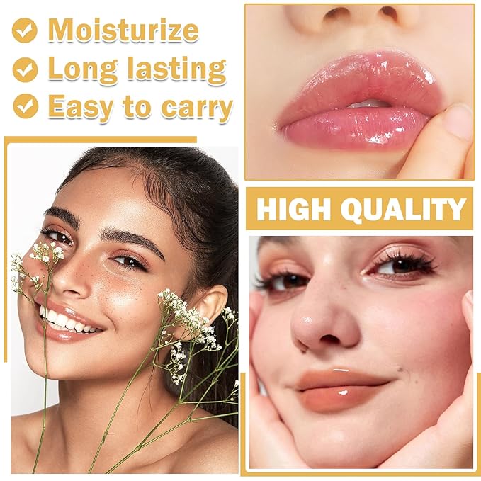 2PCS Lip Plumper Gloss Plumping Lip Gloss Set Natural Moisturizing Lip Plumping Gloss Daily Lip Care Products Lip Plumper Set for Women-Velvo Beauty