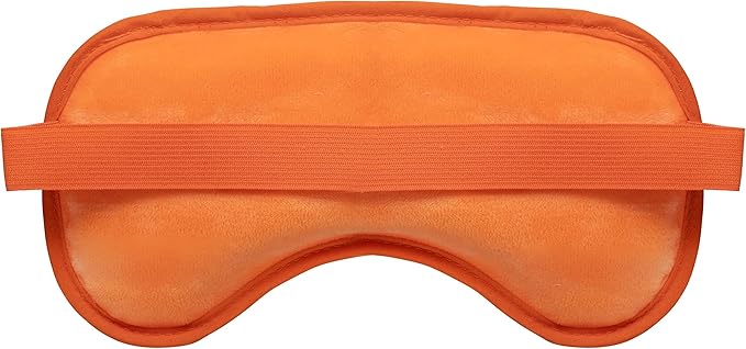 Plush Gel Eye Mask for Puffy Eyes, Orange - Cold Eye mask to Treat Dark Circles, Sinuses, Dry Eyes, and for Allergy Relief - Microwave Safe for Heat Therapy-Velvo Beauty
