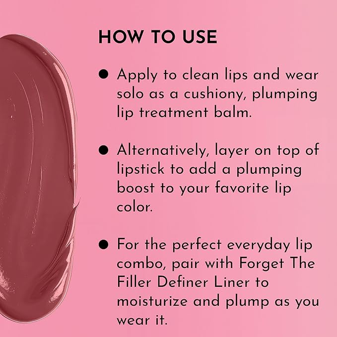 Lawless Forget the Filler Lip Plumping Line Smoothing Tinted Balm - Posey - Premium Tinted Lip Balm with Natural Ingredients to Plump and Smooth Lips for a Firmer, Fuller Look - 0.09 oz-Velvo Beauty