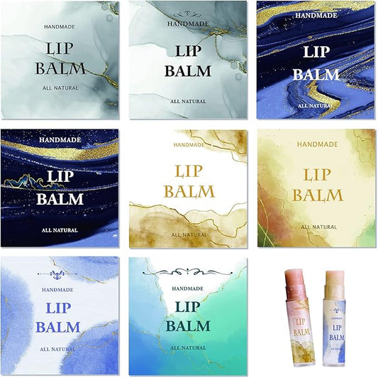 CRASPIRE Lip Balm Labels 80pcs Homemade Lip Balm Labels 2” Clear Lip Balm Labels for Tubes Printable Waterproof Lip Balm Stickers Labels for Lip Balm Handcream Candle Container（Phnom Penh Quicksand）-Velvo Beauty
