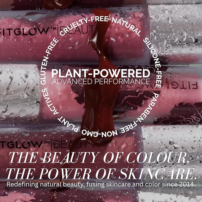 FITGLOW Beauty Lip Colour Serum | Hydrating Lip Gloss | Plumping Anti-Aging Lip Treatment | Natural Shine with Pomegranate Sterols & Collagen | Buildable Color for Dry Chapped Lips | Nudie - 10g-Velvo Beauty