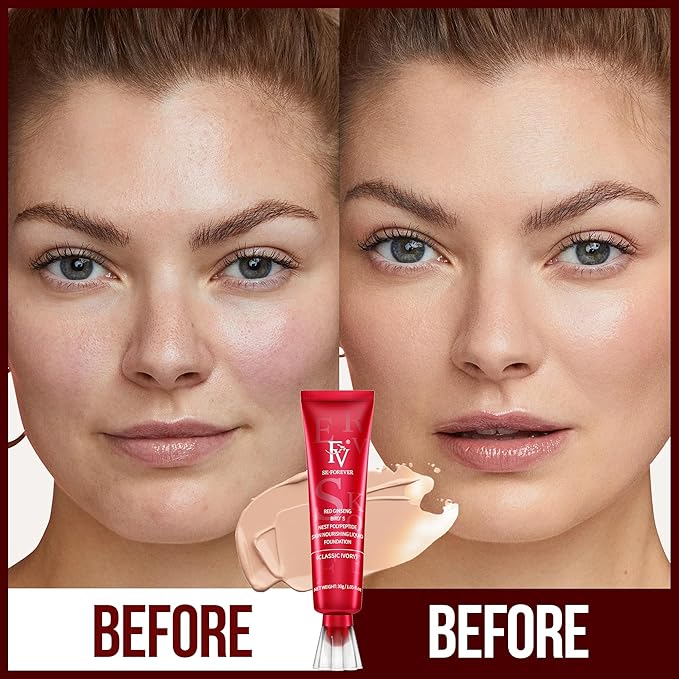 FV Waterproof Foundation with Medium Coverage, Oil-free & Long Lasting, Lightweight, Matte Foundation for Oily/Normal Skin, Sweat-resistant Liquid Makeup Foundation for Face, 30g, Classic Ivory-Velvo Beauty