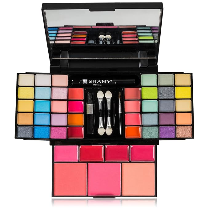SHANY 'Fix Me Up' Makeup Kit - Compact Travel Makeup Portable Giftable Adult and Teen Makeup Set Eye Shadows, Lip Colors, Blushes, and Applicators-Velvo Beauty