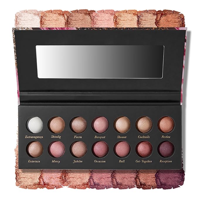 LAURA GELLER NEW YORK The Delectables Pink Prosecco Baked Eyeshadow Palette | 14 Pigmented Eyeshadows Blendable-Velvo Beauty