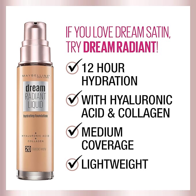 Maybelline New York Dream Satin Liquid Foundation (Dream Liquid Mousse Foundation), Nude, 1 fl. oz.-Velvo Beauty