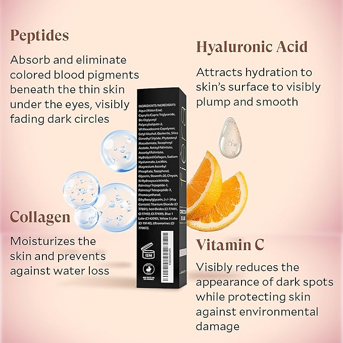 Fièra Luxury Concealer with Anti-Aging - All Day Coverage for Dark Circles, Fine Lines, Wrinkles & Spots - Caramel, 0.5 Ounce-Velvo Beauty