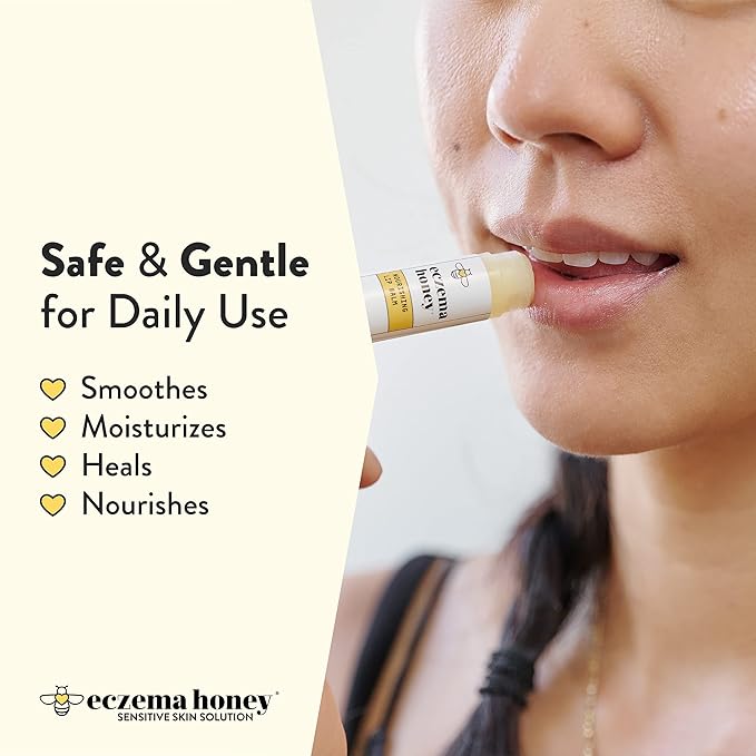 ECZEMA HONEY Nourishing Lip Balm - Organic Chapstick for Sensitive Skin - Daily Lip Moisturizer for Very Dry Lips - Mango Butter & Honey Lip Balm - Natural Lip Care Products (1 Ct)-Velvo Beauty
