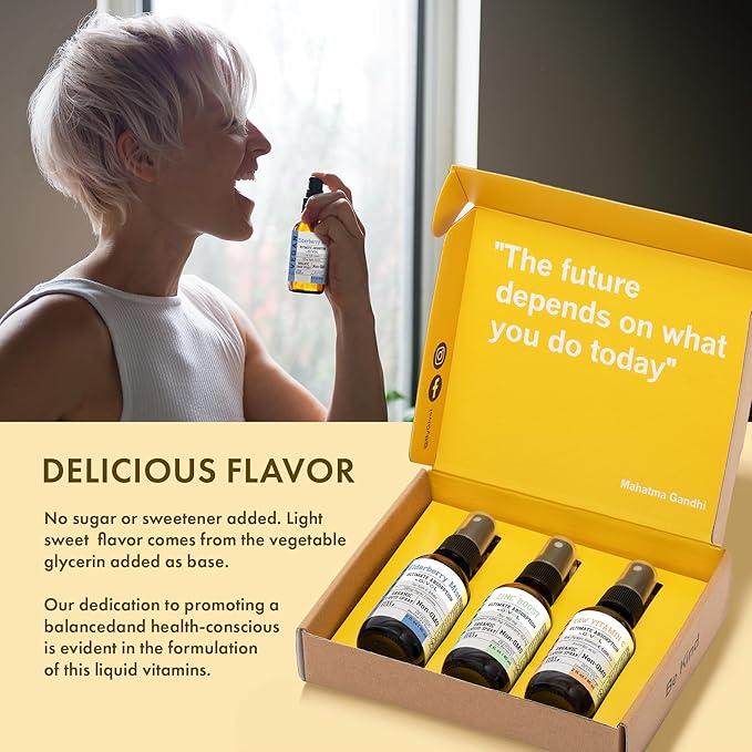 Immunity Pack Liquid Vitamins (Pack of 3) Sambucus Nigra Elderberry Mist, Zinc Boost Mist and Vitamin C Mist (Extra Strength) - Natural Immune System Support - Non-GMO Gluten-Free - 240 Days Supply-Velvo Beauty