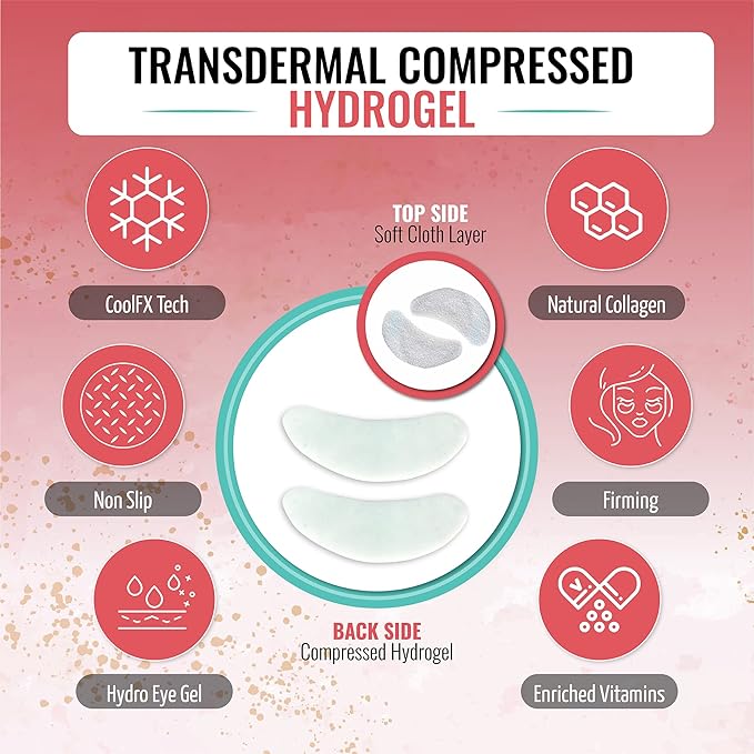 Eye Mask for Puffiness - Under Eye Patches for Dark Circles - Korean Under Eye Mask Patches for Puffy Eyes - Eye Gel Pads Depuffing Eye Brightener, Caffeine, Hydrogel & Collagen (20 Pairs)-Velvo Beauty