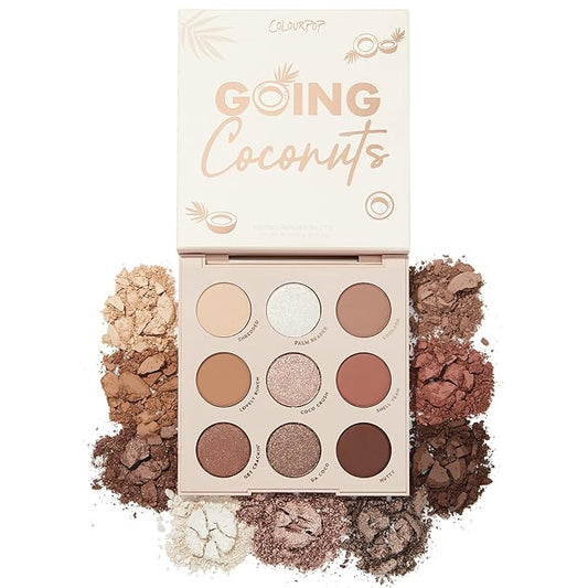 Colourpop Going Coconuts Eyeshadow Palette - Cool-Toned Neutral Eyeshadow Palette with Ultra-Velvety and Silky Finishes - High-Pigment Eye Makeup with a Long-Wearing Formula (0.3 oz)-Velvo Beauty
