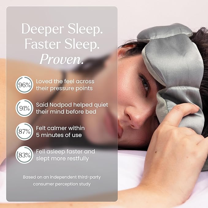 Nodpod Gentle Pressure Silk Sleep Mask | Patented Light Blocking Design for Sleeping, Travel & Relaxation | Bead Filled, Machine Washable (Willow)-Velvo Beauty
