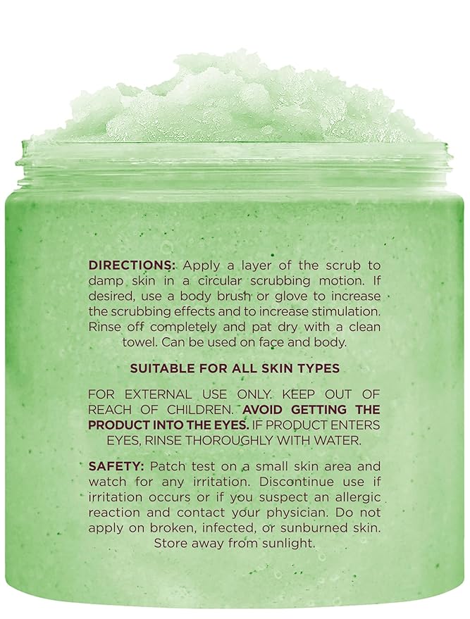 Brooklyn Botany Green Tea Honey Sugar Scrub for Body 10 oz – Deeply Hydrating and Gently Exfoliating Body Scrub for Women and Men – Moisturizing and Nourishing the Skin-Velvo Beauty