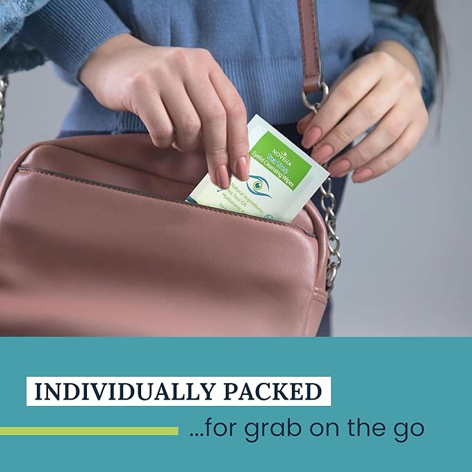 NOVEHA 120Pcs Tea Tree Oil Eyelid & Lash Wipes With Hyaluronic Acid, Green Tea & Chamomile For Blepharitis & Itchy Eyes, Individually Wrapped Eyelash Wipes, Natural Makeup Remover & Cleanser (2 Pack)-Velvo Beauty