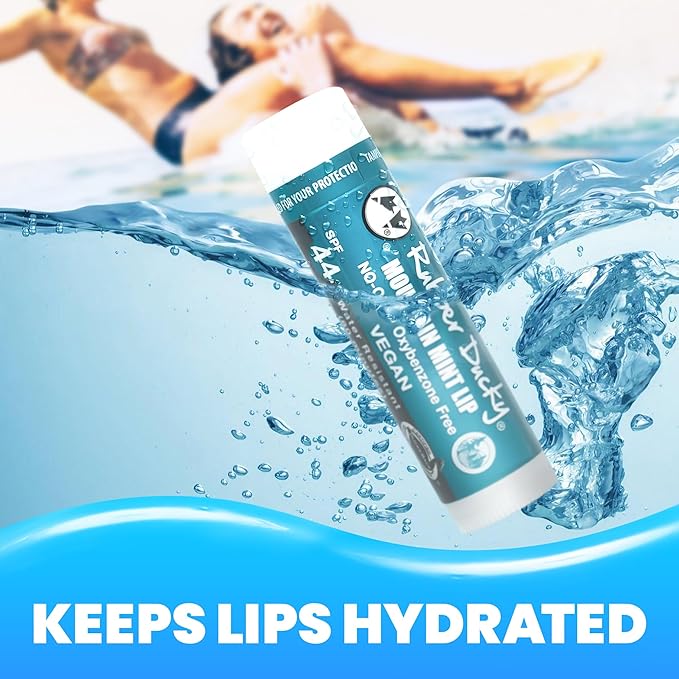 Rubber Ducky | Lip Sunscreen, Lip Balm with SPF 44, Waterproof Sunscreen Lip Balm | Vegan, Untinted, Mint Flavor, with Vitamin E | All Season - Broad Spectrum Sunscreen for Lips-Velvo Beauty
