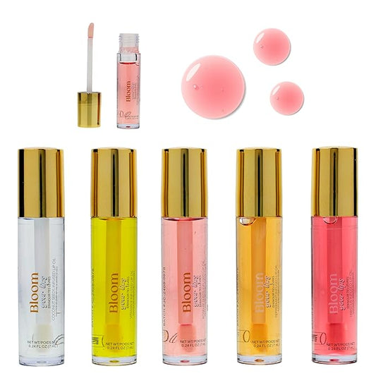 Expressions 5pc Lip Oil Set - Bloom Your Lips Style Essentials Lip Oils, Lip Healing Lip Oil Collection with Precision Applicator Wand | Moisturizing for Everyday Lip Care and Lip Repair (DAISY)-Velvo Beauty