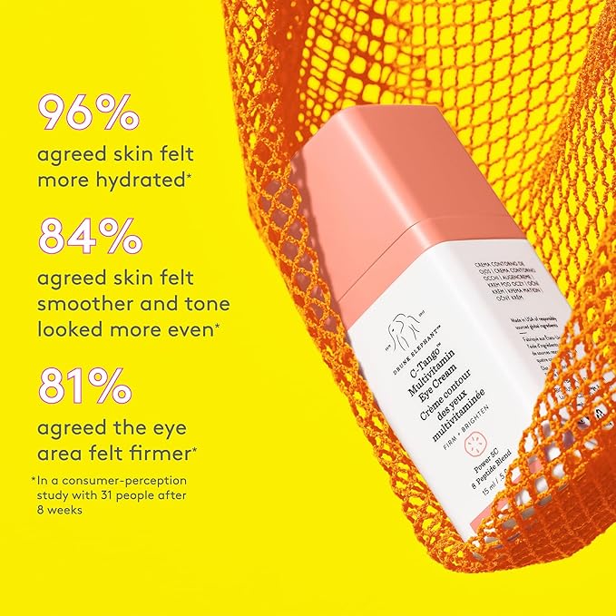 Drunk Elephant C-Tango Eye Cream with Vitamin C, Brightening & Restorative Under Eye Moisturizer (15mL/0.5 Fl Oz)-Velvo Beauty