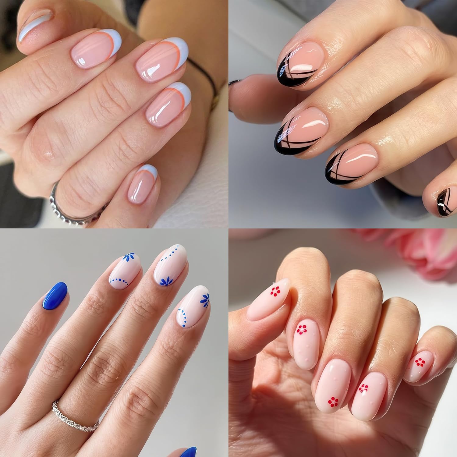 Short Oval Round Nail Tips - 240 Pcs Half Matte Clear Gel Acrylic Nail Tips Full Cover Soft Gel Short Oval Press On Nails Pre-Shaped For Nail Extension Art DIY Salon 12 Sizes-Velvo Beauty