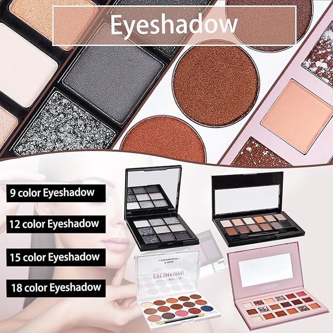 All In One Makeup Kit, Travel Makeup Kit, Makeup Kit for Women Full Kit, Makeup Gift Set for Women & Girls, Includes Foundation Eyeshadow Palette Lipstick Eyeliner Mascara Cosmetic Brush Set-Velvo Beauty