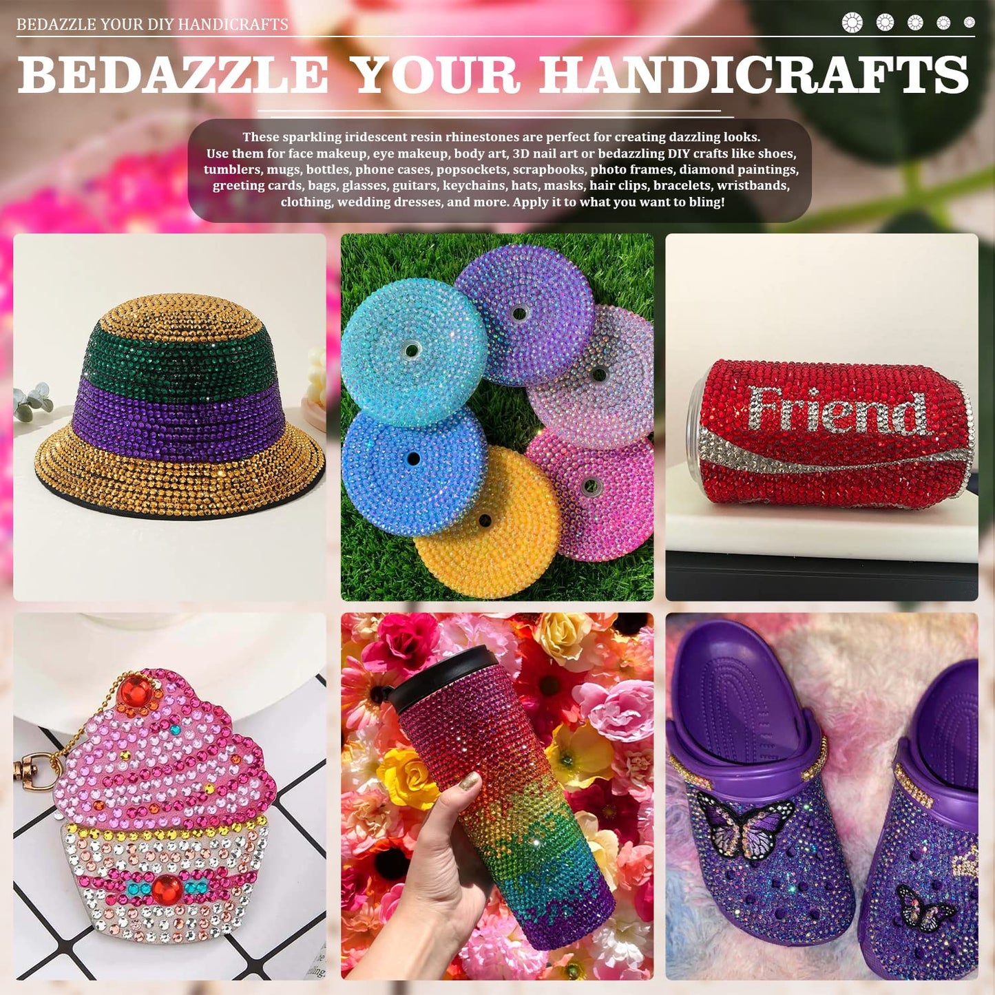 7000PCS Resin Rhinestones with Tweezers for Crafting, 2/3/4/5/6mm Flatback Jelly Rhinestones, 4 Box Red AB Non Hotfix Crystal Gems for DIY Crafts Mugs Tumblers Clothes Makeup Nail-Velvo Beauty